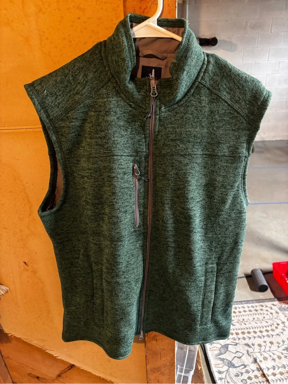 johnnie-O Men's Heathered Forest Green Zip Vest